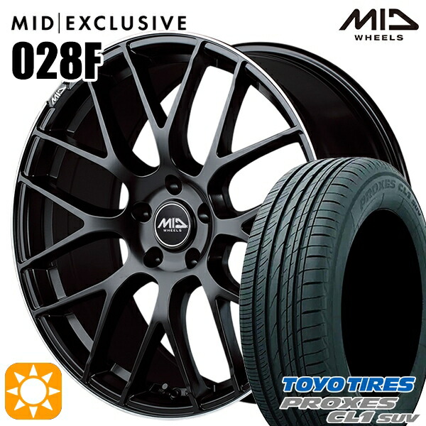245/40R20 99W トーヨー プロクセス CL1 SUV MID RMP 028F セミグロスBK/リムエッジDCロゴMC 20インチ 8.5J 5H114.3 サマータイヤホイールセット