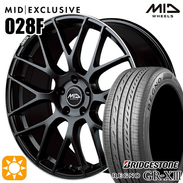 プリウスα クラウン 235/35R19 91W XL ブリヂストン レグノ GRX3 MID RMP 028F セミグロスBK/リムエッジDCロゴMC 19インチ 8.0J 5H114.3 サマータイヤホイールセット