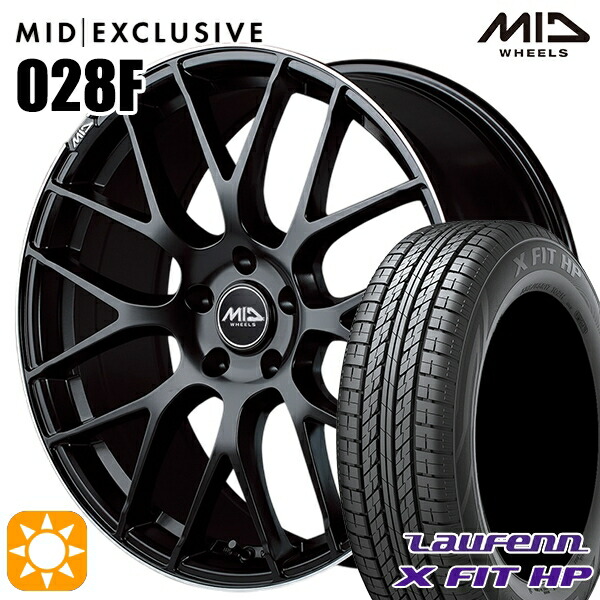 アウトランダー デリカD5 225/55R18 98V ラウフェン X FIT HP LA41 MID RMP 028F セミグロスBK/リムエッジDCロゴMC 18インチ 8.0J 5H114.3 サマータイヤホイールセット