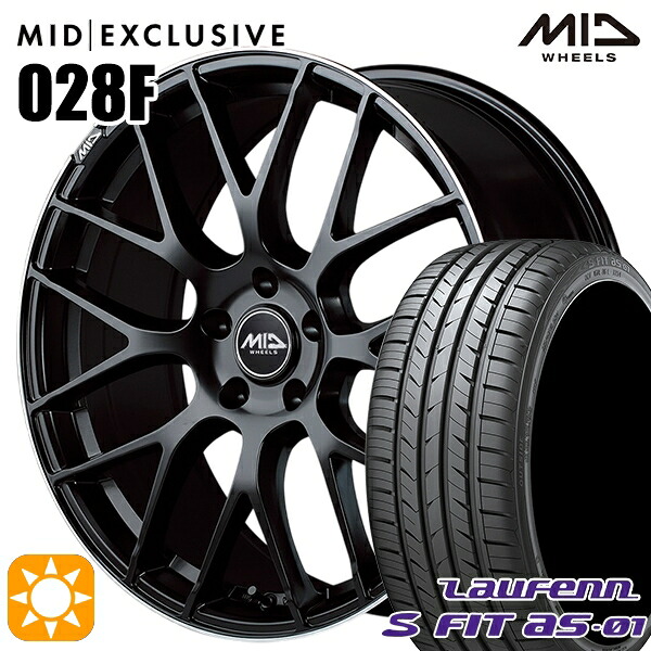 225/45R18 91W ラウフェン S FIT aS-01 LH02 MID RMP 028F セミグロスBK/リムエッジDCロゴMC 18インチ 7.0J 5H114.3 サマータイヤホイールセット