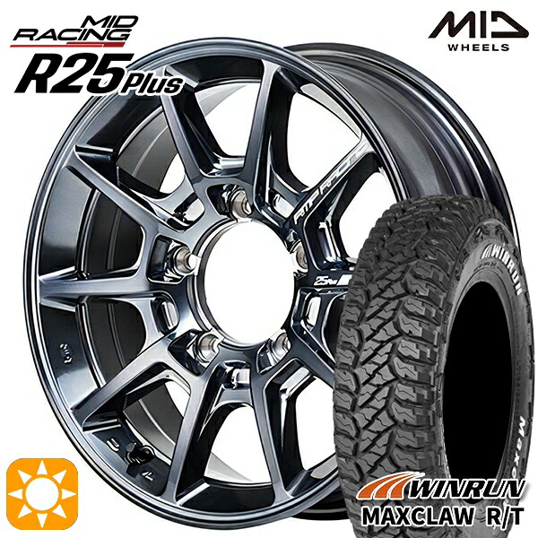 ジムニー 185/85R16 105/103N ウィンラン マックスクロウ R/T ホワイトレター MID RMPレーシング R25+ ディープチタンシルバー 16インチ 5.5J 5H139.7 サマータイヤホイールセット