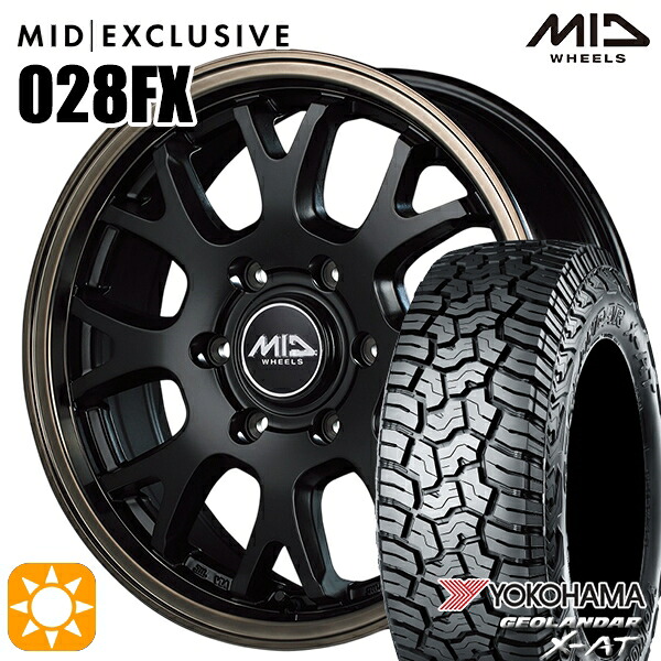 4/20ﾎﾟｲﾝﾄ10倍★プラド 265/70R17 ヨコハマ ジオランダー X-AT G016 MID RMP 028FX セミグロスブラック/リムブロンズクリア 17インチ 8.0J 6H139.7 サマータイヤホイールセット
