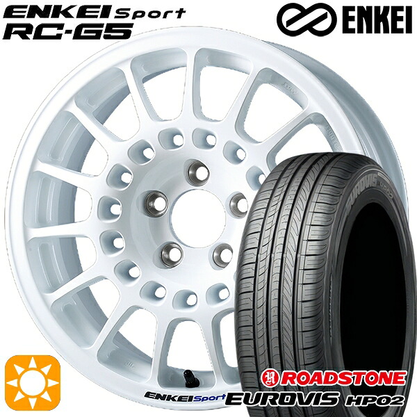 185/65R15 ネクセン ロードストーン ユーロビズ HP02 ENKEI エンケイ エンケイ スポーツ RC-G5 ホワイト 15インチ 6.5J 4H100 サマータイヤホイールセット