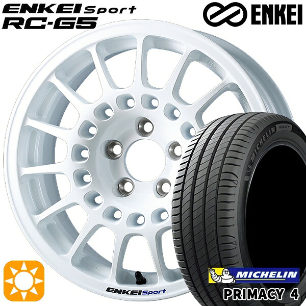 フィット アクア 185/60R15 88H XL ミシュラン プライマシー4 ENKEI エンケイ エンケイ スポーツ RC-G5 ホワイト 15インチ 6.5J 4H100 サマータイヤホイールセット