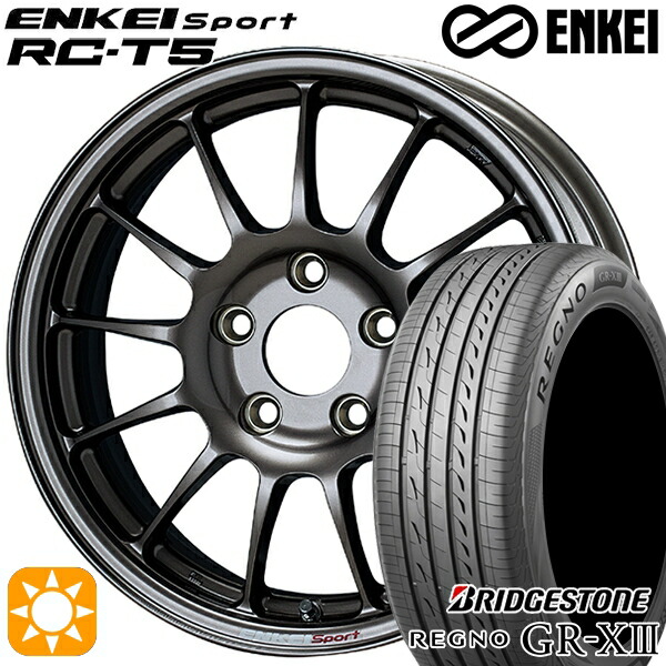 アクア デミオ ノート 195/55R16 91V XL ブリヂストン レグノ GRX3 ENKEI エンケイスポーツ RC-T5 ダークシルバー 16インチ 6.5J 4H100 サマータイヤホイールセット 124,550円