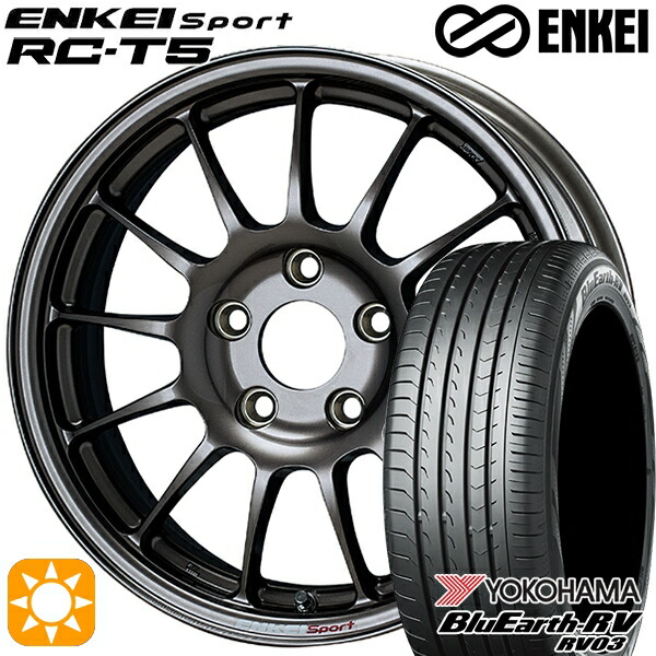 エルグランド クロスロード 215/65R16 98H ヨコハマ ブルーアース RV03 ENKEI エンケイスポーツ RC-T5 ダークシルバー 16インチ 6.5J 5H114.3 サマータイヤホイールセット