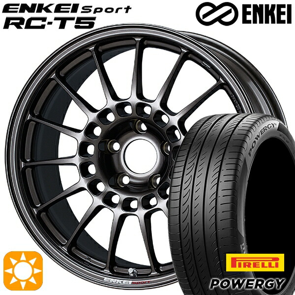 205/50R17 93W XL ピレリ パワジー ENKEI エンケイスポーツ RC-T5 ダークシルバー 17インチ 7.0J 5H114.3 サマータイヤホイールセット