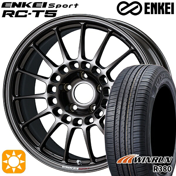 C-HR カローラクロス 215/60R17 96V ウィンラン R380 ENKEI エンケイスポーツ RC-T5 ダークシルバー 17インチ 7.0J 5H114.3 サマータイヤホイールセット