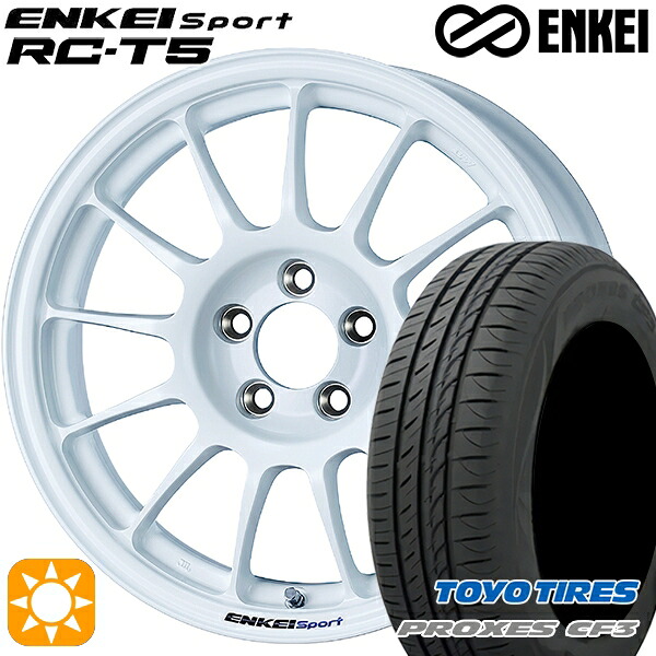 エスティマ ヤリスクロス 215/60R16 95H トーヨー プロクセス CF3 ENKEI エンケイスポーツ RC-T5 ホワイト 16インチ 6.5J 5H114.3 サマータイヤホイールセット