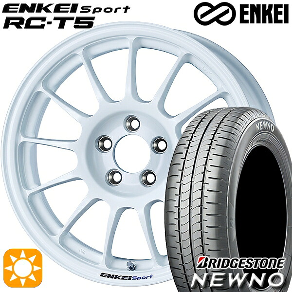 215/60R16 95H ブリヂストン ニューノ ENKEI エンケイスポーツ RC-T5 ホワイト 16インチ 6.5J 5H114.3 サマータイヤホイールセット