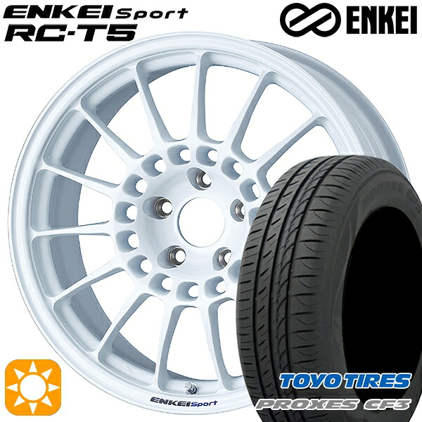 フォレスターSK9/SKE エクストレイル 225/55R17 101V XL トーヨー プロクセス CF3 ENKEI エンケイスポーツ RC-T5 ホワイト 17インチ 7.0J 5H114.3 サマータイヤホイールセット 124,300円