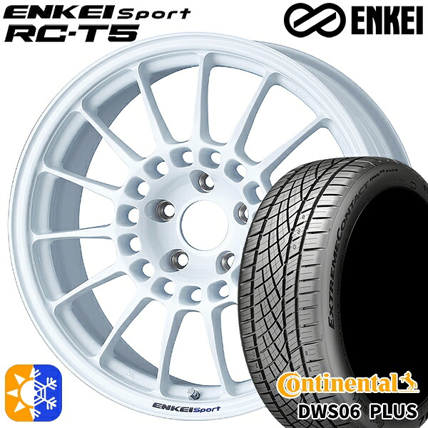 225/45R18 91Y コンチネンタル DWS06+ ENKEI エンケイスポーツ RC-T5 ホワイト 18インチ 8.0J 5H114.3 オールシーズンタイヤホイールセット