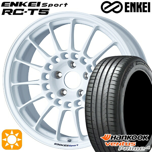 205/50R17 93W XL ハンコック ベンタスプライム4 K135 ENKEI エンケイスポーツ RC-T5 ホワイト 17インチ 7.0J 5H114.3 サマータイヤホイールセット