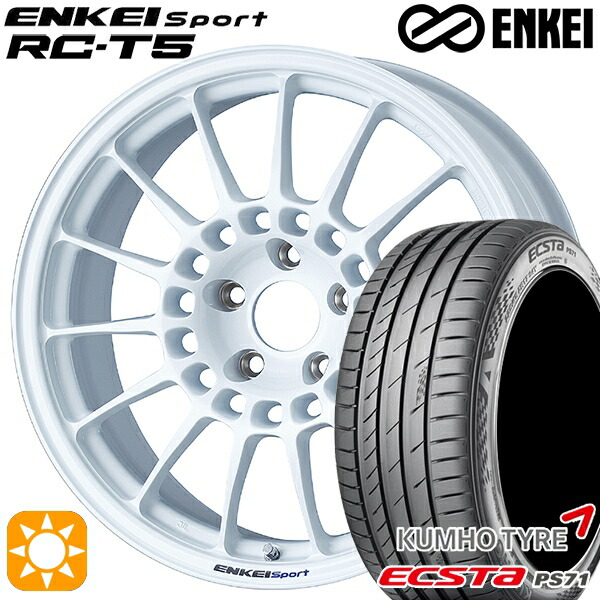 アイシス ノア 215/45R17 91W XL クムホ エクスタ PS71 ENKEI エンケイスポーツ RC-T5 ホワイト 17インチ 7.0J 5H114.3 サマータイヤホイールセット