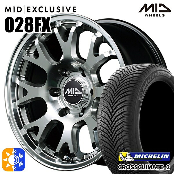 215/60R17 100V XL ミシュラン クロスクライメート2 MID RMP 028FX ハイパーメタルコート/ミラーカット 17インチ 6.5J 6H139.7 オールシーズンタイヤホイールセット