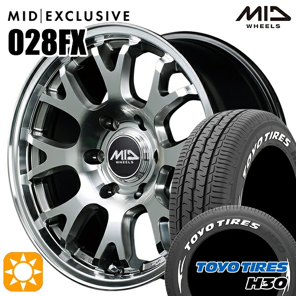 215/60R17 109/107R トーヨー H30 ホワイトレター MID RMP 028FX ハイパーメタルコート/ミラーカット 17インチ 6.5J 6H139.7 サマータイヤホイールセット