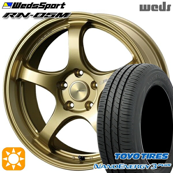 4/20ﾎﾟｲﾝﾄ10倍★215/40R18 85W トーヨー ナノエナジー3プラス Weds ウェッズスポーツ RN05M ゴールド 18インチ 7.5J 5H114.3 サマータイヤホイールセット 147,450円