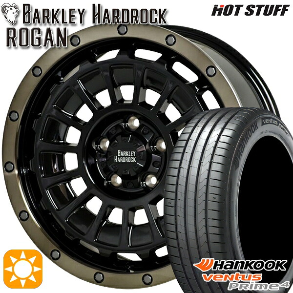 215/45R17 91W XL ハンコック ベンタスプライム4 K135 HotStuff バークレイハードロック ローガン BK/BRC 17インチ 7.0J 5H114.3 サマータイヤホイールセット