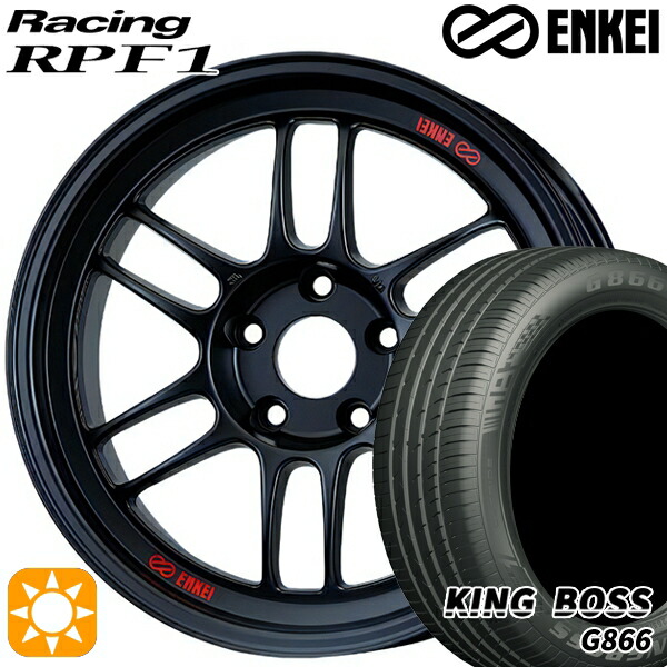 4/10ﾎﾟｲﾝﾄ10倍★225/50R18 99W XL キングボス G866 ENKEI エンケイレーシング RPF1 マットブラック 18インチ 7.5J 5H114.3 サマータイヤホイールセット