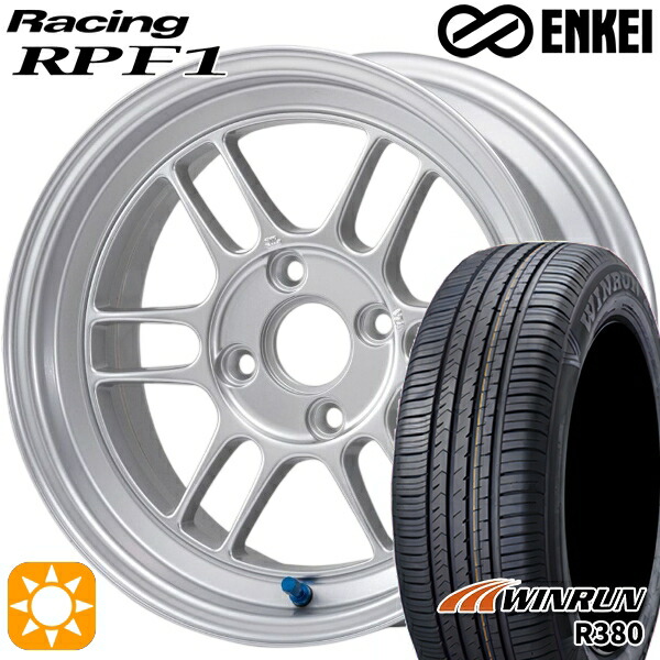 フィット アクア 185/60R15 84H ウィンラン R380 ENKEI エンケイレーシング RPF1 シルバー 15インチ 7.0J 4H100 サマータイヤホイールセット