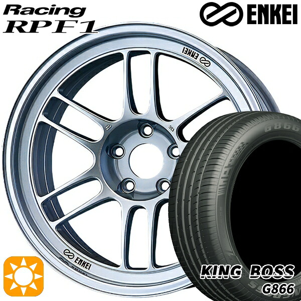 リーフ レヴォーグ 215/50R17 95W XL キングボス G866 ENKEI エンケイレーシング RPF1 シルバー 17インチ 7.5J 5H114.3 サマータイヤホイールセット|タイヤホイール激安王国