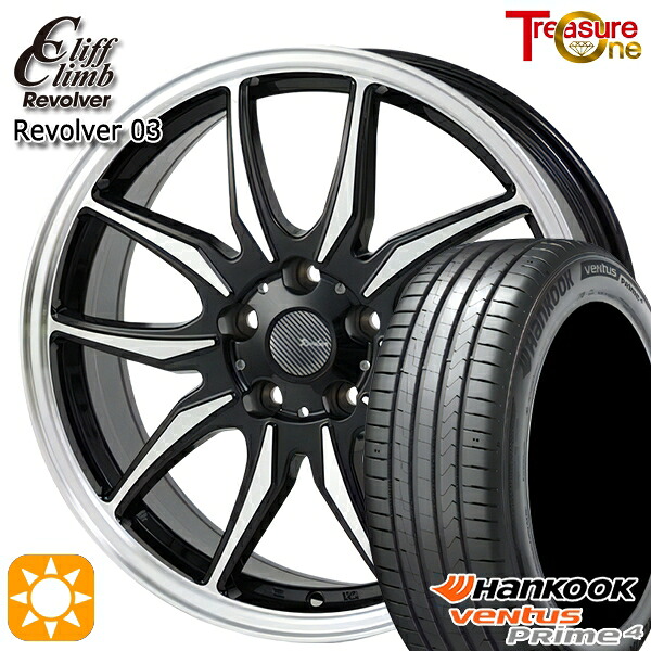 SH系フォレスター 215/60R17 96V ハンコック ベンタスプライム4 K135A トレジャーワン クリフクライム リボルバー03 ブラックポリッシュ 17インチ 7.0J 5H100 サマータイヤホイールセット|タイヤホイール激安王国