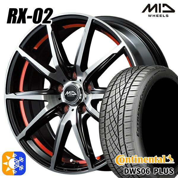 225/45R18 91Y コンチネンタル DWS06+ MID RX02 BKR 18インチ 8.0J 5H114.3 オールシーズンタイヤホイールセット