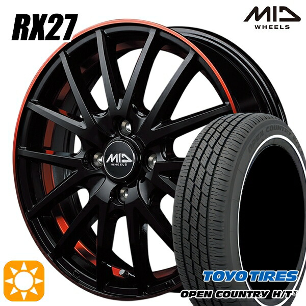 165/60R15 77H トーヨー オープンカントリー H/T2 WR MID RX27 BPR 15インチ 4.5J 4H100 サマータイヤホイールセット