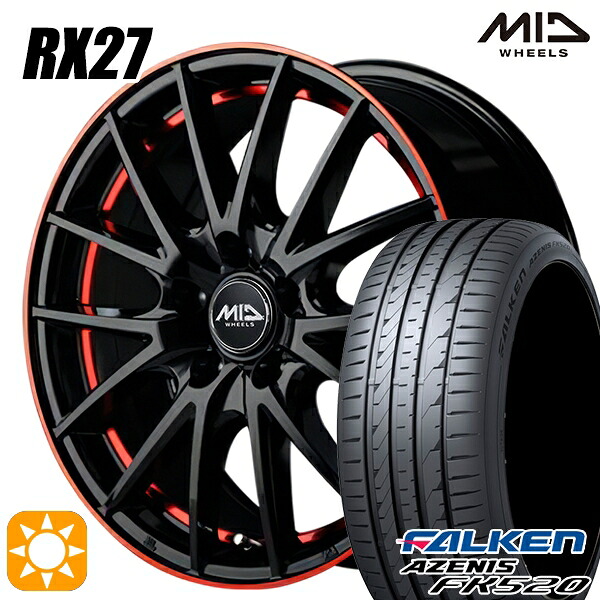 アイシス ノア 215/45R17 91Y XL ファルケン アゼニス FK520 MID RX27 BPR 17インチ 7.0J 5H114.3 サマータイヤホイールセット