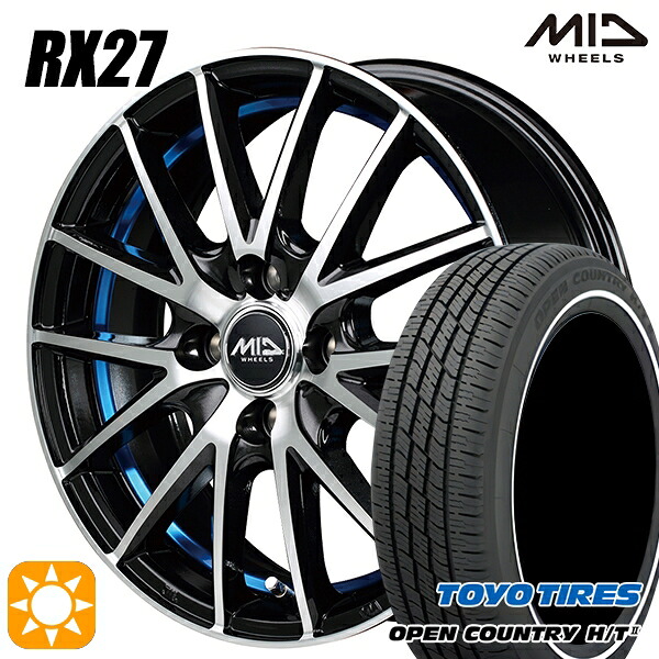 165/60R15 77H トーヨー オープンカントリー H/T2 WR MID RX27 BKB 15インチ 4.5J 4H100 サマータイヤホイールセット