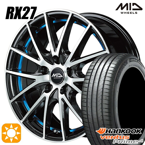 215/55R17 98W XL ハンコック ベンタスプライム4 K135 MID RX27 BKB 17インチ 7.0J 5H100 サマータイヤホイールセット|タイヤホイール激安王国