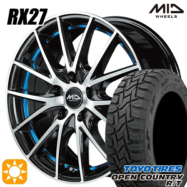 エクストレイル フォレスター 225/60R17 99Q トーヨー オープンカントリー R/T MID RX27 BKB 17インチ 7.0J 5H114.3 サマータイヤホイールセット|タイヤホイール激安王国
