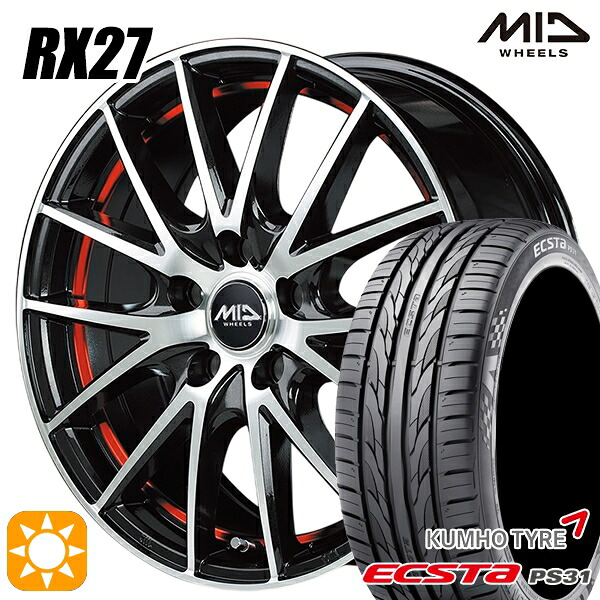 エスティマ ヤリスクロス 215/60R16 95V クムホ エクスタ PS31 MID RX27 BKR 16インチ 6.5J 5H114.3 サマータイヤホイールセット