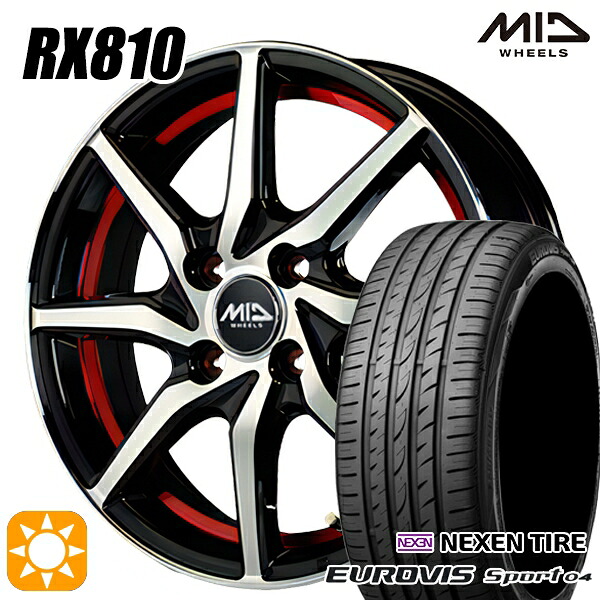 165/60R14 75H ロードストーン ユーロビズ Sport 04 MID RX810 RX810 BKR 14インチ 4.5J 4H100 サマータイヤホイールセット
