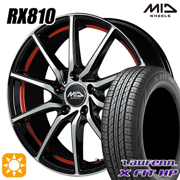 エクストレイル フォレスター 225/60R17 99H ラウフェン X FIT HP LA41 MID RX810 RX810 BKR 17インチ 7.0J 5H114.3 サマータイヤホイールセット|タイヤホイール激安王国