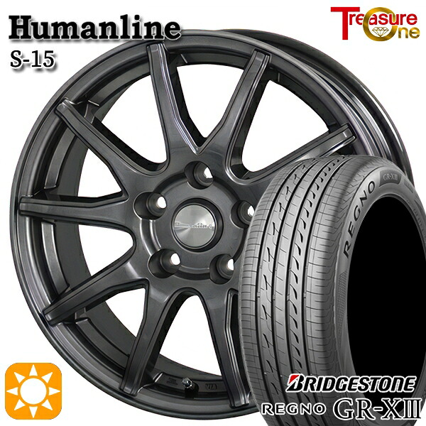 アクセラ アテンザ 215/45R18 93W XL ブリヂストン レグノ GRX3 トレジャーワン ヒューマンライン S15 GM 18インチ 7.0J 5H114.3 サマータイヤホイールセット