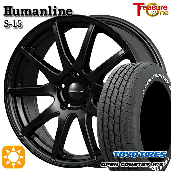 フォレスター（SH系） 215/60R17 96H トーヨー オープンカントリー H/T2 WL トレジャーワン ヒューマンライン S15 BK 17インチ 7.0J 5H100 サマータイヤホイールセット