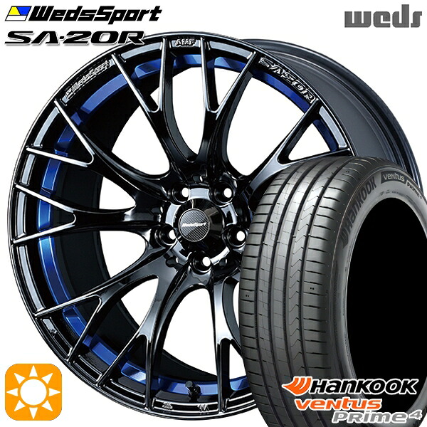 215/45R17 91W XL ハンコック ベンタスプライム4 K135 Weds ウェッズスポーツ SA20R BLCII（ブルーライトクロームツー） 17インチ 7.5J 5H114.3 サマータイヤホイールセット