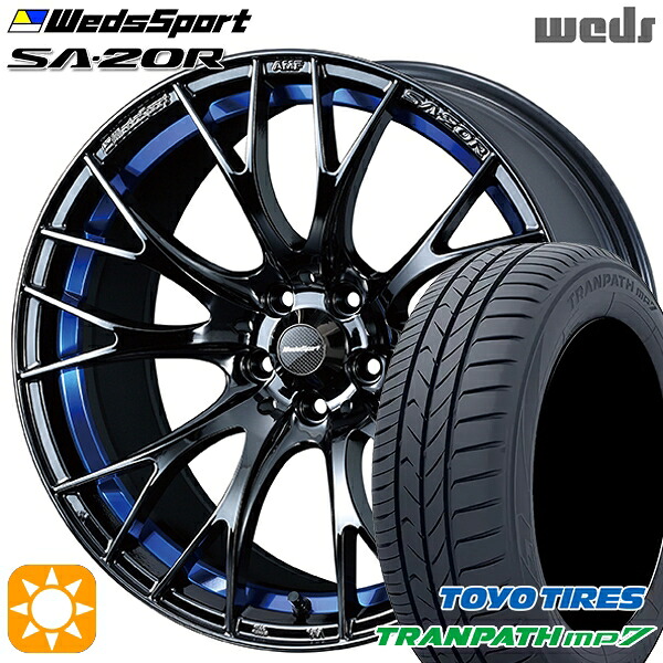 215/55R17 94V トーヨー トランパス mp7 Weds ウェッズスポーツ SA20R BLCII(ブルーライトクロームツー) 17インチ 7.5J 5H100 サマータイヤホイールセット|タイヤホイール激安王国