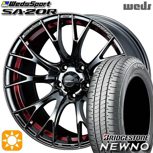 235/50R18 97V ブリヂストン ニューノ Weds ウェッズスポーツ SA20R RLC（レッドライトクローム） 18インチ 8.5J 5H114.3 サマータイヤホイールセット