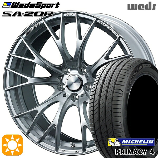マークX レクサスIS 235/40R19 96W XL VOL ミシュラン プライマシー4 Weds ウェッズスポーツ SA20R VI-SILVER（ブイアイシルバー） 19インチ 8.5J 5H114.3 サマータイヤホイールセット
