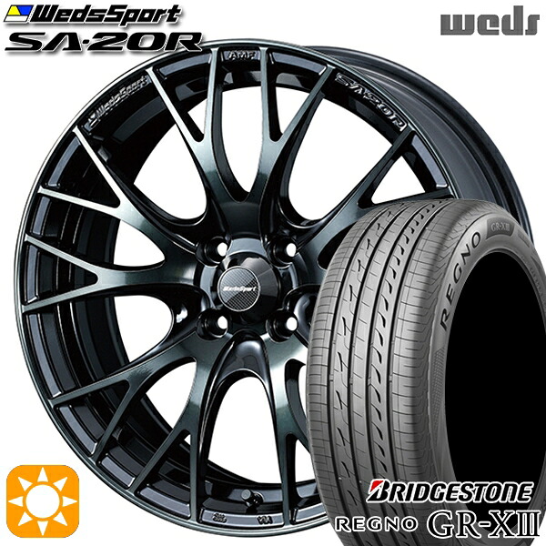 アクア ヤリス 195/50R16 84V ブリヂストン レグノ GRX3 Weds ウェッズスポーツ SA20R WBC(ウォースブラッククリアー) 16インチ 6.5J 4H100 サマータイヤホイールセット|タイヤホイール激安王国