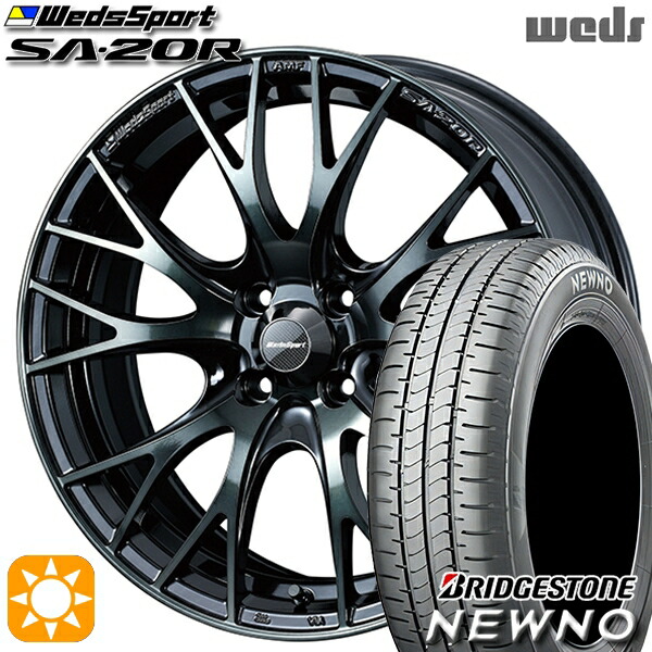 175/60R16 82H ブリヂストン ニューノ Weds ウェッズスポーツ SA20R WBC（ウォースブラッククリアー） 16インチ 6.5J 4H100 サマータイヤホイールセット