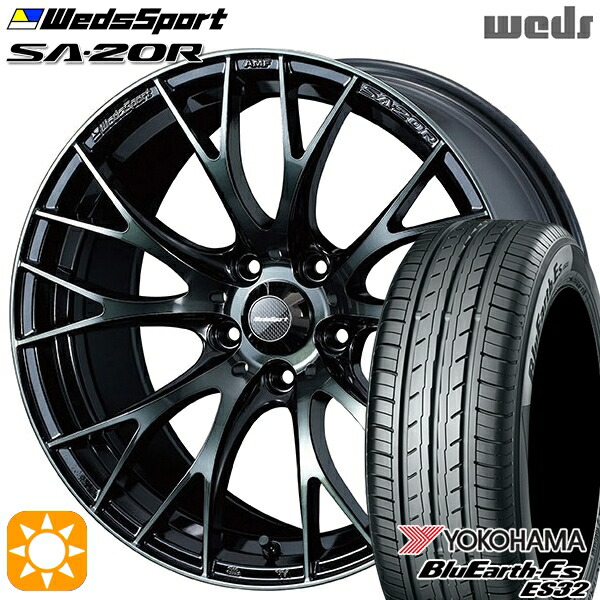 ヤリスクロス 205/65R16 95H ヨコハマ ブルーアース ES32 Weds ウェッズスポーツ SA20R WBC（ウォースブラッククリアー） 16インチ 7.0J 5H114.3 サマータイヤホイールセット