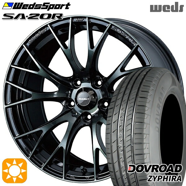 4/20ﾎﾟｲﾝﾄ10倍★エルグランド クロスロード 215/65R16 98H DOVROAD ザイファイラ Weds ウェッズスポーツ SA20R WBC（ウォースブラッククリアー） 16インチ 7.0J 5H114.3 サマータイヤホイールセット