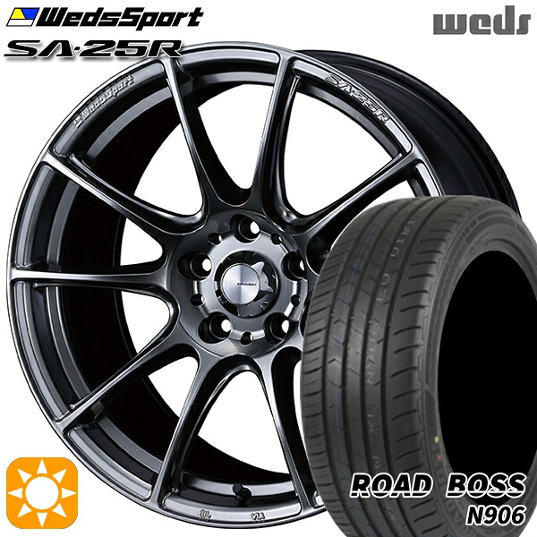4/10ﾎﾟｲﾝﾄ10倍★245/40R20 99W XL ロードボス N906 Weds ウェッズスポーツ SA25R PSB (プラチナシルバーブラック) 20インチ 8.5J 5H114.3 サマータイヤホイールセット