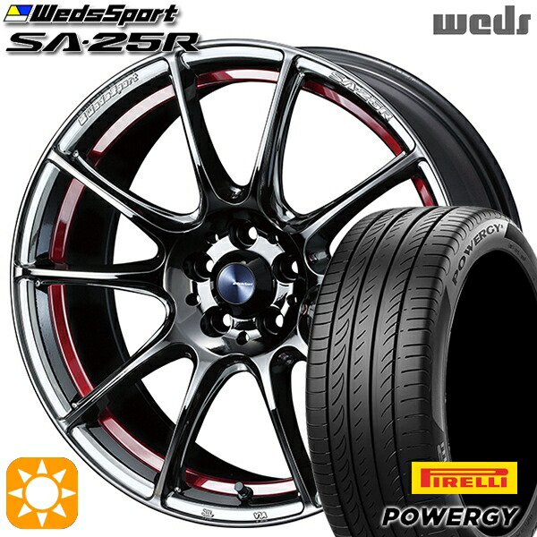 225/45R18 95W XL ピレリ パワジー Weds ウェッズスポーツ SA25R RLC (レッドライトクローム) 18インチ 7.5J 5H114.3 サマータイヤホイールセット|タイヤホイール激安王国