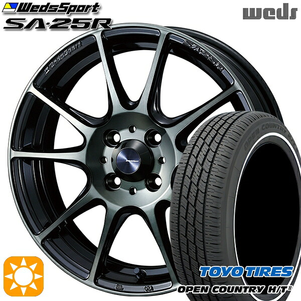 165/65R15 81H トーヨー オープンカントリー H/T2 WR Weds ウェッズスポーツ SA25R WBC (ウォースブラッククリアー) 15インチ 5.0J 4H100 サマータイヤホイールセット