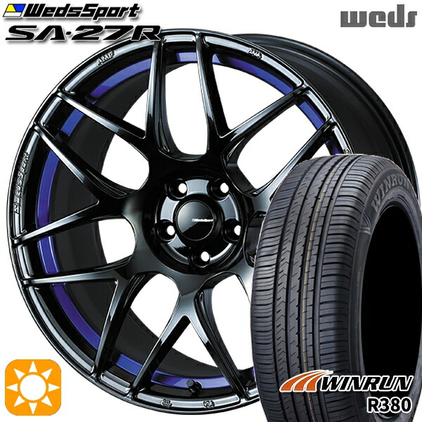 マツダ6 エクストレイル 225/60R18 104V XL ウィンラン R380 Weds ウェッズスポーツ SA27R BLC2(ブルーライトクロームツー) 18インチ 7.5J 5H114.3 サマータイヤホイールセット