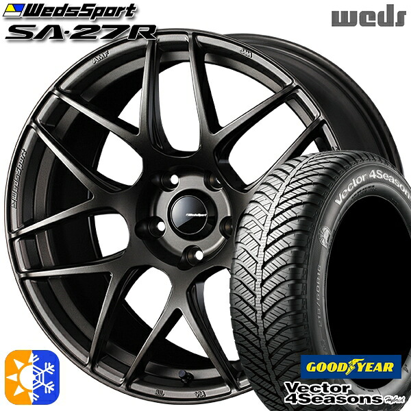215/50R17 95H XL グッドイヤー ベクター フォーシーズンズ Weds ウェッズスポーツ SA27R EJ-BRONZE(EJプロンズ) 17インチ 7.0J 5H100 オールシーズンタイヤホイールセット